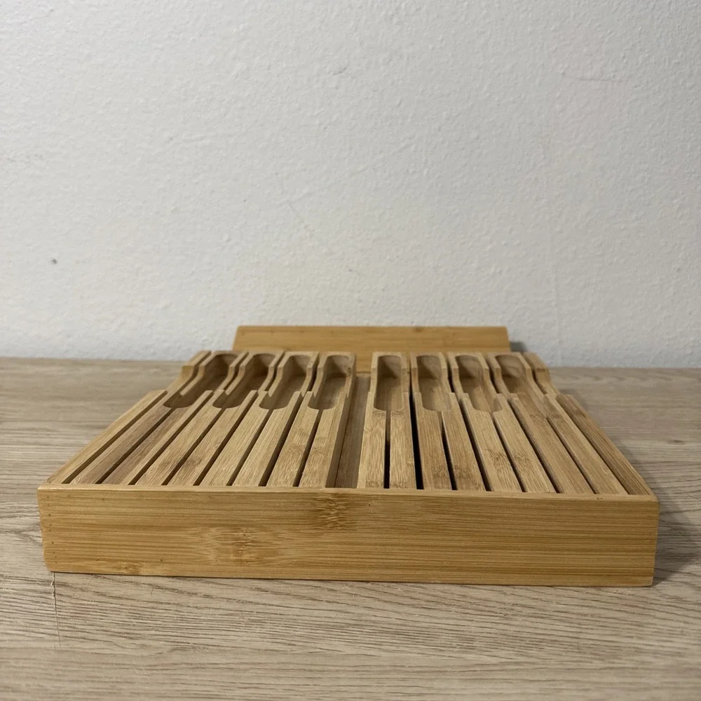 Noble Home‎ & Chef Bamboo In Drawer Kitchen Knife Set Block Storage Organizer